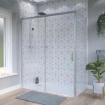 Cuisibane - porte de douche d'angle avec paroi coulissante nerina access - 160x90 cm