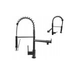 Granitan - cuisine batterie vier en granit noir  2 becs