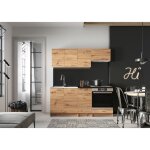 Cuisine compl�te mila 6 �l�ments couleur ch�ne artisan avec plan de travail inclus - longueur 180 cm
