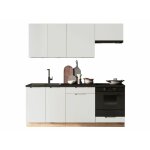Mobilier1 - cuisine complète trenton 180, gris clair + chêne artisan, 200x60cm, plan de travail, stratifié, ... Mobilier1 - cuisine complète trenton 180, gris clair + chêne artisan, 200x60cm, plan de travail, stratifié, ...