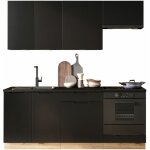 Mobilier1 - cuisine complète trenton 180, noir + chêne artisan, 200x60cm, plan de travail, stratifié, ... Mobilier1 - cuisine complète trenton 180, noir + chêne artisan, 200x60cm, plan de travail, stratifié, ...