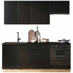 Mobilier1 - cuisine complète trenton 180, noir + chêne artisan, 200x60cm, plan de travail, stratifié, ... Mobilier1 - cuisine complète trenton 180, noir + chêne artisan, 200x60cm, plan de travail, stratifié, ...