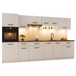 Cuisine complte viki blanc mat 300 cm avec colonne four 9 lments 18 mm