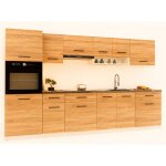 Cuisine complète viki bois chêne 300 cm avec colonne four 9 éléments 18 mm Cuisine complète viki bois chêne 300 cm avec colonne four 9 éléments 18 mm