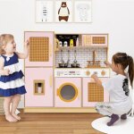 Cuisine pour enfants en bois avec lumi�res et sons r�alistes r�frig�rateur distributeur d'eau machine ...
