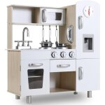 Cuisine enfant, cuisine jouet pour enfants, 81x74x30 cm cuisine enfant en bois, avec effets lumineux ...