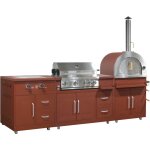 Cuisine d'ext�rieur 3 �l�ments de cuisson brique