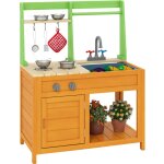 Cuisine ext�rieure enfant en bois avec �vier et robinet, cuisine de boue avec bouton rotatif et four, ...