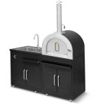 Oviala - cuisine ext�rieure en m�tal avec 2 modules �vier et four � pizza