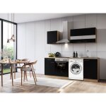Cuisine kitchenette bloc vide encastrable lave - linge chêne noir merle 220 respekta Cuisine kitchenette bloc vide encastrable lave - linge chêne noir merle 220 respekta