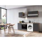 Cuisine kitchenette pour lave - linge encastrable chne gris merle 220 cm respekta