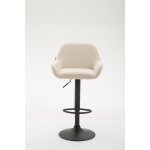 Clp - tabouret de bar braga similicuir avec pied en mtal crme noir