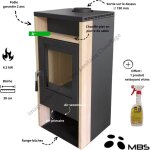 Cuisinière à bois 6. 2 kw milo mbs - finition pierre de sable Cuisinière à bois 6. 2 kw milo mbs - finition pierre de sable