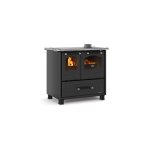 La nordica - cuisinire  bois family 4. 5 7. 5 kw noir - avec couverle
