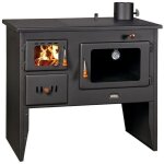 Cuisinire  bois prity 1p41 w12 avec four et chaudire ? 16, 1 kw ? noir graphite ? classe a ? design ...