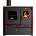 Cuisini�re � bois prometey perfect eco lux bordeaux ? 7, 5 kw plaque en fonte, �l�gance classique, efficacit� ...
