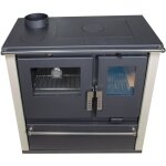Cuisini�re � bois verso cs plus - 7, 7 kw plaque sup�rieure en m�tal, four en acier inoxydable, panneaux ...