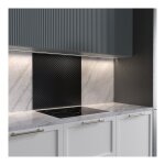 Cuisissimo - crdence cuisine fond de hotte verre brillant glassy - noir capitonn l 90 x h 50 cm