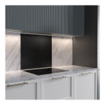 Cuisissimo - crdence cuisine fond de hotte verre brillant glassy - noir capitonn l 90 x h 70 cm