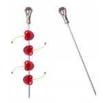 Cure - dents dcoratif en mtal avec diamant pour boissons argent 11 cm