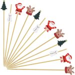 Cure - dents de nol pour apritifs, 100 pices, pics  cocktail aromatiss de 4, 7 pouces, dcorations ...