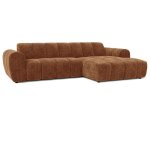 Lisa design - curtis - canap d'angle droit 4 places en tissu textur - terracotta