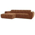 Lisa design - curtis - canap d'angle gauche 4 places en tissu textur - terracotta