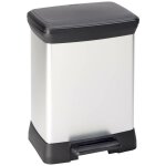 Curver - poubelle rectangle - deco bin 50l - design lgant - 39 x 29 x 51 cm - gris mtallis