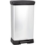 Curver - deco bin metalics 240643 poubelle 50 l (l x h x p) 390 x 720 x 290 mm argent, noir 1 pc(s)