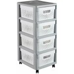 Curver infinity meuble de rangement blanc et gris 30x36x69 cm