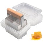 Cutter en nid d'abeille, miel coup� avec 10 pcs en plastique bo�te en plastique en acier inoxydable coup ...