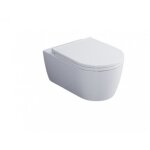 Abitare - cuvette suspendu 35x53 cm en cramique blanc brillant - cielo smile - con copri wc standard ...