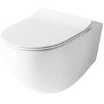 Cuvette suspendu 36x52 cm en c�ramique blanc brillant - art ceram file - con copri wc standard