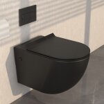 Meje - cuvette pour wc suspendu + abattant soft close + plaque noir