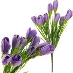 Cv27023 - 10 crocus crocus artificiels bouquet de crocus dans l'herbe composition printani�re