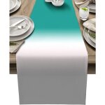 Cyan turquoise gris d�grad� chemin de table cuisine table � manger d�cor nappe et set de table de mariage ...