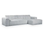 Cynda - canap� d'angle en tissu capitonn� gris - angle droit