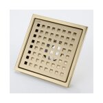 Cyslmuk - 15x15cm brushed gold caniveau de douche or acier inoxydable carré drain de douche siphon de ... Cyslmuk - 15x15cm brushed gold caniveau de douche or acier inoxydable carré drain de douche siphon de ...