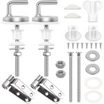 Lot de 2 universel fixation abattant wc toilettes � charni�re fixations attaches charni�re abattant wc ...