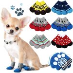 Lot de 24 chaussettes pour chiens de petite et moyenne taille, protge - pattes, chaussettes anti - traction ...