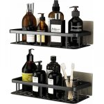 2pcs douche sans perçage en aluminium, rangement de salle de bain résistant à la rouille, étagère de ... 2pcs douche sans perçage en aluminium, rangement de salle de bain résistant à la rouille, étagère de ...