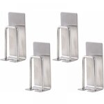 Cyslmuk - lot de 4 porte - brosse  dents en acier inoxydable, mural, argent, adapt aux tasses, mugs, ...