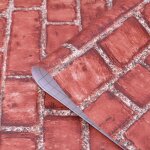 Cyslmuk - 44. 5x500cm papier peint autocollant papier peint brique vintage rouge pour la cuisine dcoratif ...