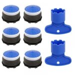 Cyslmuk - 6pcs, mousseur m18. 5, embout cuisine salle de bain, aerateur de robinet d'evier plastique ...