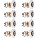 8 pi�ces roulette porte douche, roulettes de porte coulissante cabine de douche porte poulies roue de ...