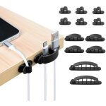 Clips c�ble organisateur bureau, 12 pi�ces support de c�ble, organisateur de cordon, gestion des cables, ...