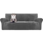 Gris housse de canap en velours pais super extensible pour chiens cat pet friendly 1 - piece elastic ...