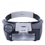 Loupe serre - tête pour horloger, bijoutier, lecture, mains libres avec éclairage led, gris Loupe serre - tête pour horloger, bijoutier, lecture, mains libres avec éclairage led, gris