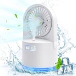 Cyslmuk - mini ventilateur de bureau, portable ventilateur usb avec brume froide pulv�ris�e, 3 vitesses ...