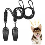 Cyslmuk - noir - sifflet  ultrasons pour chien, 2 sifflets  ultrasons rglables avec clicker et 2 cordons, ...